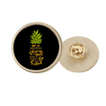 thumbnail image 1 of Be a Sweet PineFruit Fruit Quote Round Metal Golden Pin Brooch Clip, 1 of 3