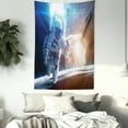 thumbnail image 3 of Outer Space Decor Tapestry, Spaceman in Galaxy in front of Nebula Gas Cloud Interstellar Art Print, Wall Hanging for Bedroom Living Room Dorm Decor, 40W X 60L Inches, Blue Yellow, by Ambesonne, 3 of 5