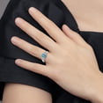 thumbnail image 6 of Sterling Silver Rhodium-plated Diamond & Blue Topaz Ring, 6 of 6