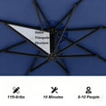 thumbnail image 2 of 11ft Cantilever Umbrella Replacement Canopy, Patio 8 Ribs Sun Umberlla Cover UV 50+ Protection Waterproof Cantilever for Garden, Backyard, Pool, 2 of 7