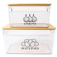 thumbnail image 6 of Pethiy Pantry Organizers Storage,2 Set Stackable Kitchen Counter Organizers for Onion,Potato,Fruit,Produce,Vegetable,Potato Onion Storage with Bamboo Lid, 6 of 8