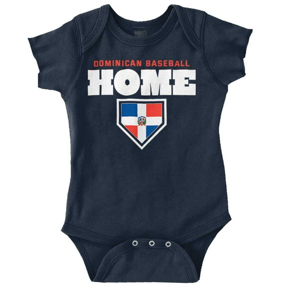 Dominican Republic Home Plate Base Romper Boys or Girls Infant Baby Brisco Brands NB