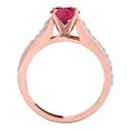 thumbnail image 2 of Mauli Jewels Rings for Women 1 Carat Diamond And Created Ruby Ring Prong-Setting 14k Rose Gold, 2 of 6