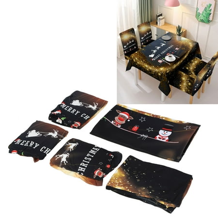 

Mavis Laven Polyester Table Cloth Christmas Tablecloth Chair Covers Set for Home Kitchen Dining Room Festive Decoration