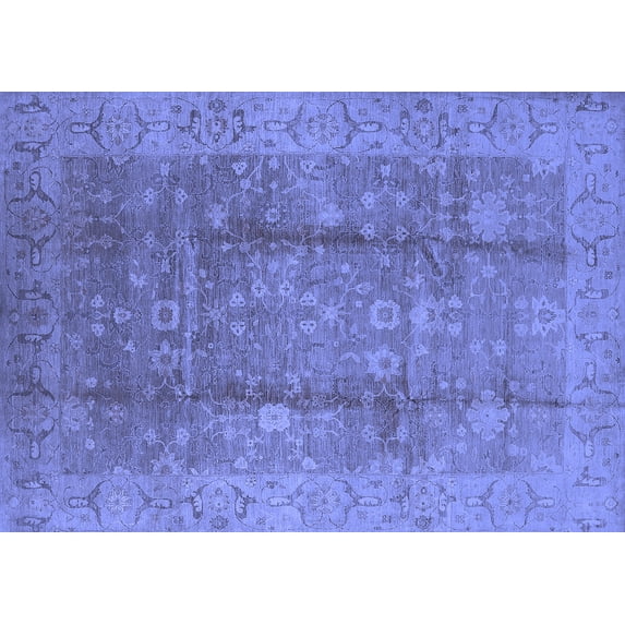 Ahgly Company Indoor Rectangle Oriental Blue Industrial Area Rugs, 2' x 5'