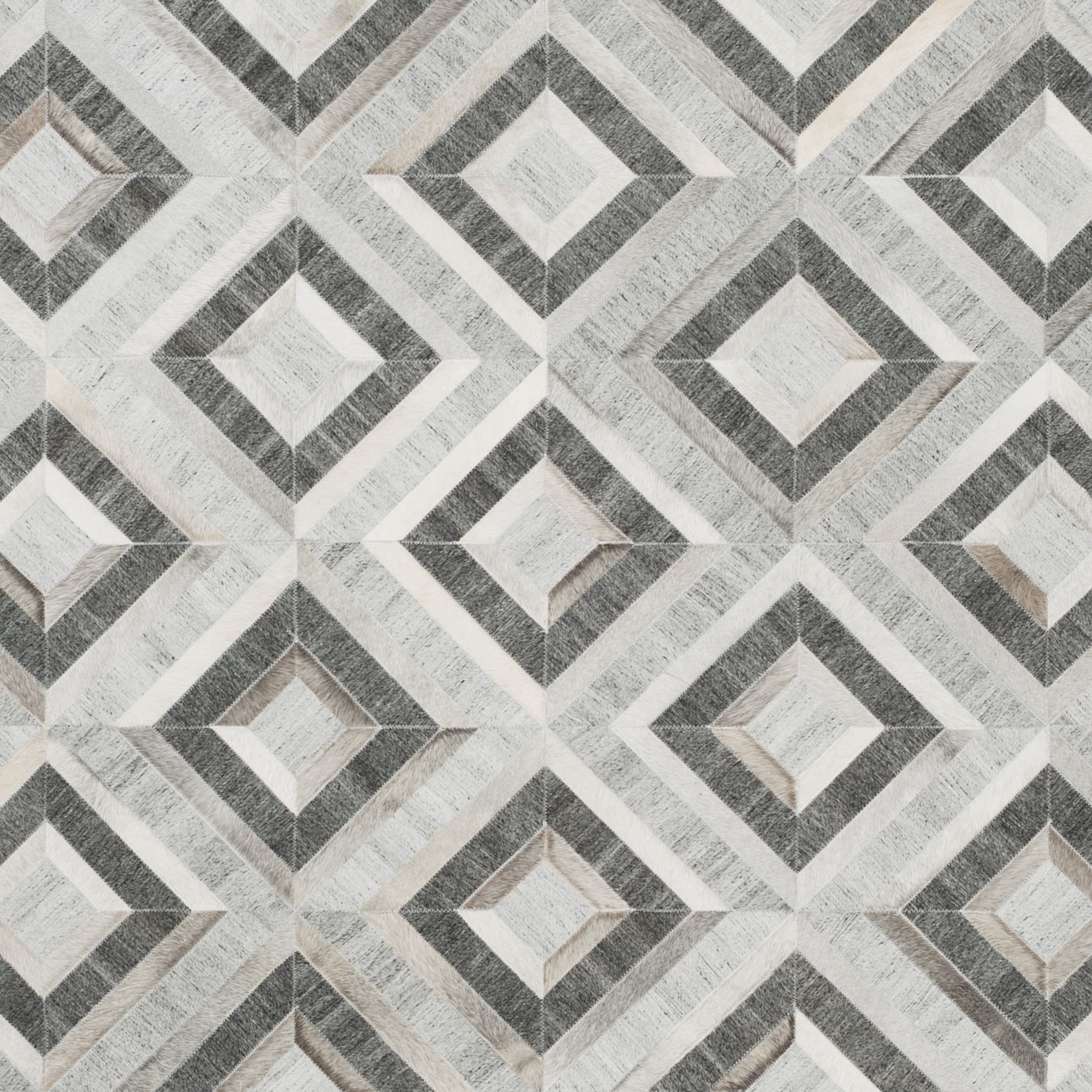 SAFAVIEH Studio Leather Mariam Geometric Area Rug, Ivory/Dark Grey, 8' x 10'