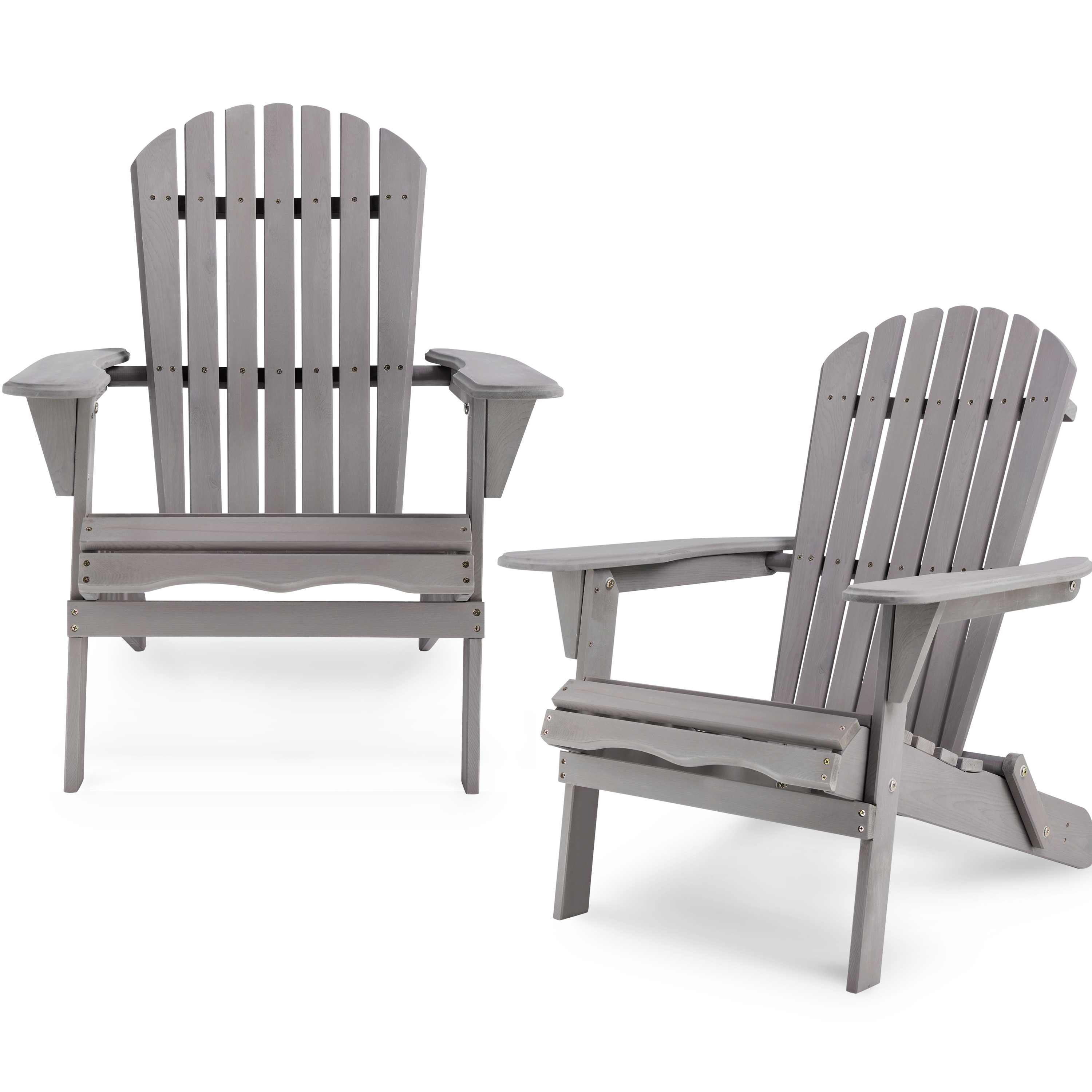 Wood Lounge Patio Chair for Garden Outdoor Wooden Folding Adirondack Chair Set of 2 Solid Cedar Wood Lounge Patio Chair for Garden, Lawn, Backyard, - image 5 of 5