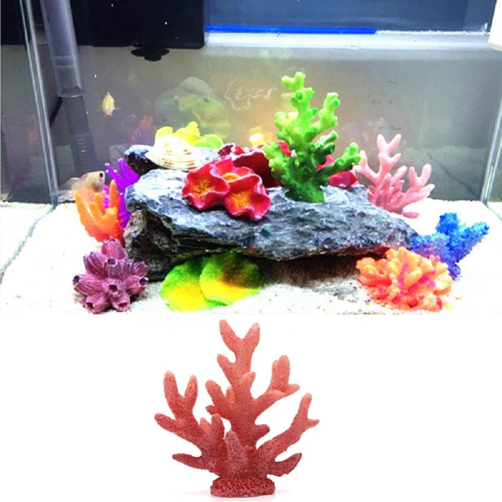 Godderr Simulation Mini Fake Coral Resin Plant Fish Tank Decorations Coral Starfish Plants 5PCS