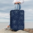 thumbnail image 3 of Lsque Snowflake Dark Blue Printed Luggage Cover, Travel Luggage Protector,Scratch and Dirt Resistant, Fits 18-32 Inch Luggage - Medium, 3 of 9