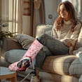 thumbnail image 2 of COEQINE Christmas Leg Cast Covers Dachshund Below The Knee Leg Cast Sleeve Reusable Cast Covers for Shower Leg Strechable Bandage Protector Gifts for Friends Family Size L, 2 of 7