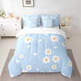 thumbnail image 2 of jejeloiu Cute Cartoon Daisy 7-Piece Twin Bedding Sets,Kawaii Flower Floral Bedding Comforter Set,White Blue Sheet Sets For Teens,Super Cozy Room Decor Reversible, 2 of 8