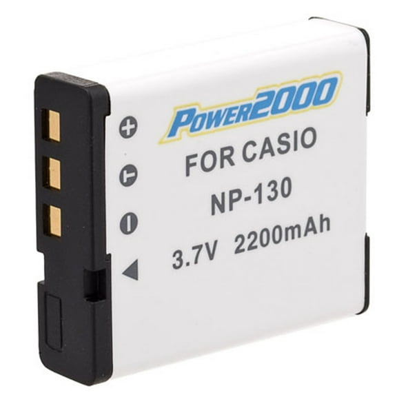 Power2000 NP-130 3.7V 2200mAh Rechargeable Lithium-Ion Battery for Casio Digital Cameras