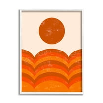 Stupell Indtries Warm Summer Sun Landscape Abstract Orange Mountain Hills,11 x 14,Design by Daphne Polselli