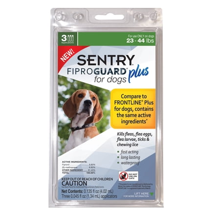 Sentry FiproGuard Plus Dog Flea & Tick Spot-On - 23-44 lb. - 3 count