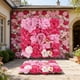 thumbnail image 4 of Decoración de fondo de boda con paneles de pared con flores artificiales, rosa de hortensia de seda, fácil de instalar, marco de plástico, estilo evento de jardín en casa, 33x33cm, 4 of 5