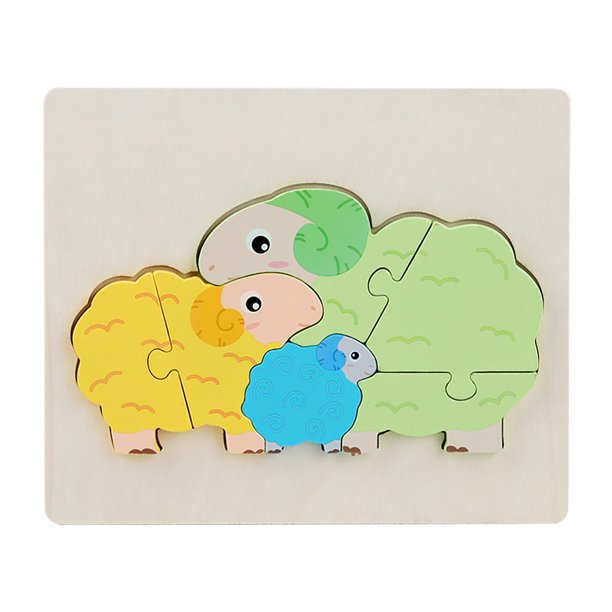 Juguete Juego de rompecabezas de madera, Juego de Educación Temprana Tráfico de Animales Cognición Puzzle Bloque de Juguete AMMAO TOY230209-2801toy