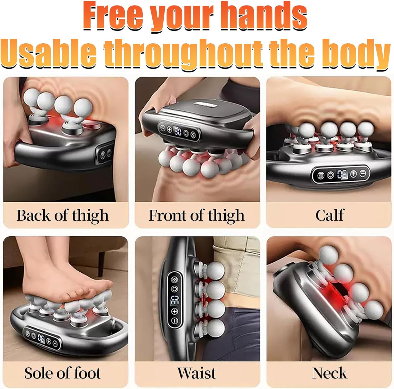 Morgela Deep Tissue Massager – 2026 New 16 Head Massage Gun Deep Tissue, 3 Modes & 30 Intensities, Percussion Muscle Massager for Back, Legs, Shoulders, Foot (Black)