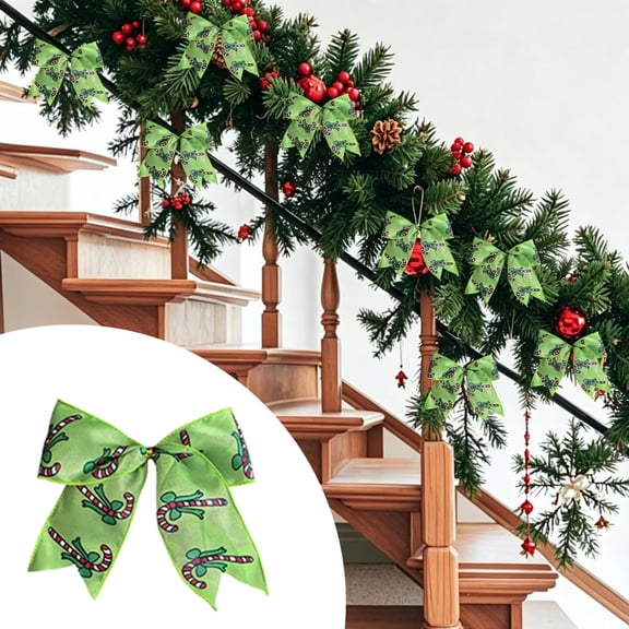 Decorative Holiday Bow Ornament, Classic Tied Fabric Bow for Gift Wrapping, Xmas Tree Wreath Garland Decoration, Festive Hanging Bow for Christmas Party Home Decor