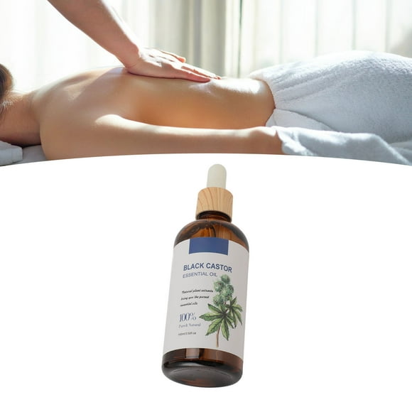 Aceite de Cabello de Ricino Negro, MasAJE de 100 ml Para El Cuidado de la Piel Castor Negro Aceite Esencial para Aliviar la Fatiga para la Piel Seca
