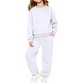 thumbnail image 2 of Blekii Childrens Unisex Sweatshirt Sweatpants Set, Children's Unisex Sweatshirt & Sweatpants Set, Solid Color Two Piece for Boys Girls, Casual Play Wear for Fall Winter Solid Color Two Piece, 2 of 6