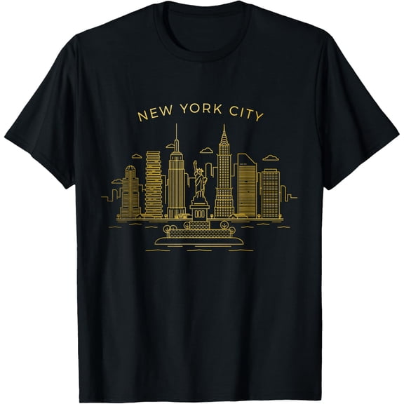 t-shirt New York City Skyline NYC NY T-Shirt mens,black,women,funny,journey,Crew Neck, Short Sleeve,custom clothing patterns.gift