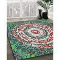 thumbnail image 2 of Ahgly Company Indoor Rectangle Patterned Cyan Opaque Blue Area Rugs, 7' x 9', 2 of 6
