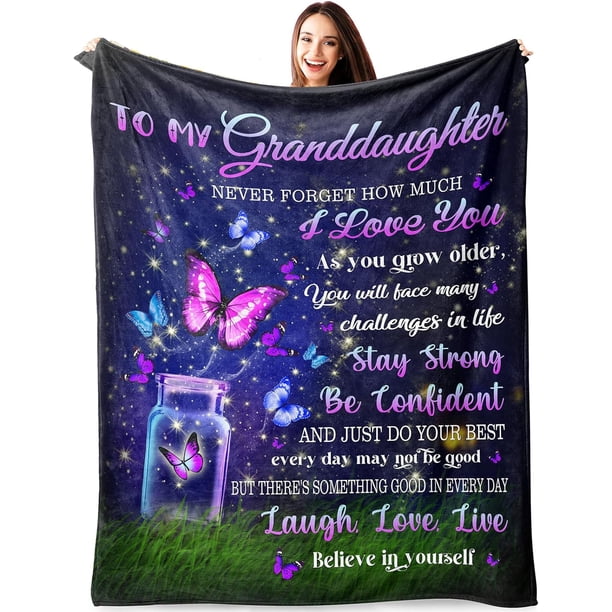 LHSHID Granddaughter Gifts from Grandma Granddaughter Gifts Blanket Great Granddaughter Gifts Granddaughter Gifts from Nana Birthday Gifts for Granddaughter Throw Blanket 30"x40"