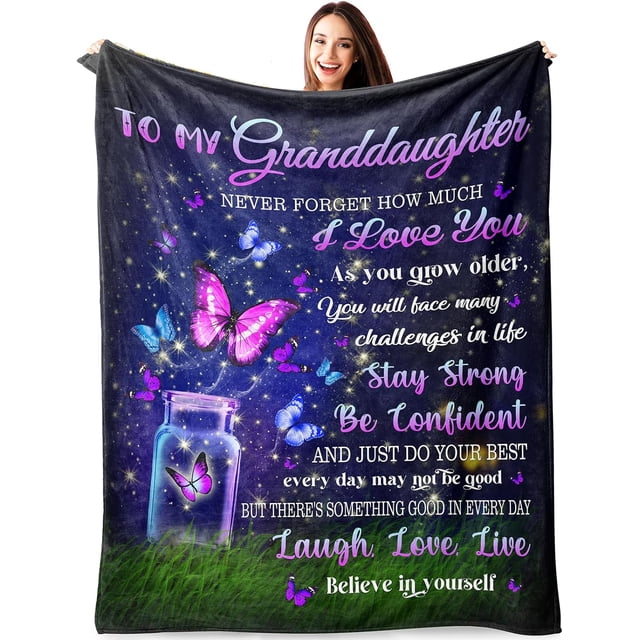 LHSHID Granddaughter Gifts from Grandma Granddaughter Gifts Blanket Great Granddaughter Gifts Granddaughter Gifts from Nana Birthday Gifts for Granddaughter Throw Blanket 30"x40"