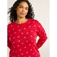 thumbnail image 3 of Joyspun Women's Pajama Top, Joggers and Socks Pajama Gift Set, 3-Piece, Sizes S-3X, 3 of 8