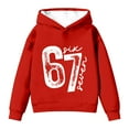 thumbnail image 5 of CAIXIA Hoodies for Girls 10-12 Funny Six Seven 6 7 Meme 67 Sweatshirt Long Sleeve 67 Shirts Pullover for Teens Athletic Thermal Fuzzy Hooded 2026,Red, 5 of 5
