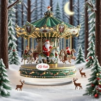 Premium Gold Christmas Ornament - Santa & Snowman 2D Flat Decor for Tree/Wreath/Mantel (Luxury Vintage-Style Holiday Accent)