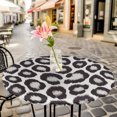 thumbnail image 6 of Leopard Printed Round Tablecloth for 45-54 Inch Tables,Fitted Table Cover with Elastic Edge,Farmhouse Vintage Animals Black Grey Waterproof Outdoor Table Cloth Protector for Patio Garden Dinner, 6 of 9