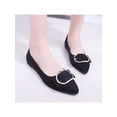 thumbnail image 6 of Colisha Ladies Anti-Slip Pointed Toe Dress Shoe Walking Casual Flat Shoes Women Cozy Buckle Loafers Black 8, 6 of 8