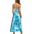thumbnail image 4 of VISgogo Vestido sin mangas con cuello halter para mujer, atado con pliegues sin espalda Raya de cebra / Recorte con estampado de flores de una sola pieza VISgogo moda, 4 of 6
