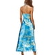 thumbnail image 4 of VISgogo Vestido sin mangas con cuello halter para mujer, atado con pliegues sin espalda Raya de cebra / Recorte con estampado de flores de una sola pieza VISgogo moda, 4 of 6