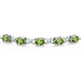 thumbnail image 4 of Gem Stone King 4.50 Cttw Green Peridot Tennis Bracelet for Women | 925 Sterling Silver | Gemstone August Birthstone | Oval 7X5MM | Fully Adjustable up to 9 inches, 4 of 6