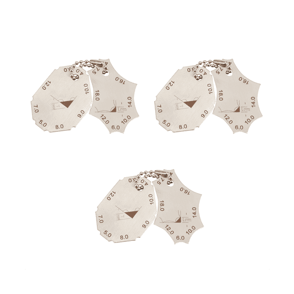 6Pcs Welding Gauge Key Weld Joint Inspection Measure Tools Pocket Fillet Weld Gauge Measure Tool,6 x Fillet Weld Gauge,silver