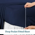 thumbnail image 6 of 1200 Thread Count 4 Piece Quality Sheet Set 21 Inch Deep Pocket 100% Egyptian Cotton Color Navy Blue Solid Size Twin, 6 of 7