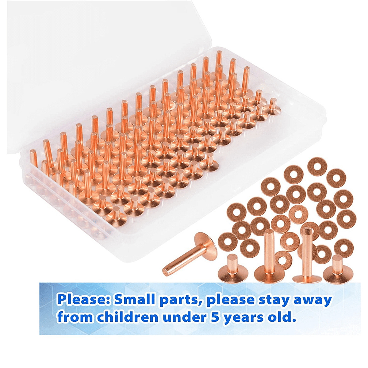 154Pcs Copper Rivets for Leather, Leather Rivets, Pure Copper Rivets and Burrs for Leather Work Jeans Jacket