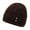 Coffee_One Size, variant on Mid-aged Women Winter Hat Flower Applique Decor Dome Knitted Stretchable Beanie Solid Color Brimless Keep Warm Winter Grandmother Mother Cap