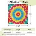 thumbnail image 2 of Colorful Tie Dye Flower Pattern Square Fitted Tablecloth with Elastic Edge,Square Table Cover,Washable Elastic Table Cover for Home Kitchen Party Decor 34"x34", 2 of 6