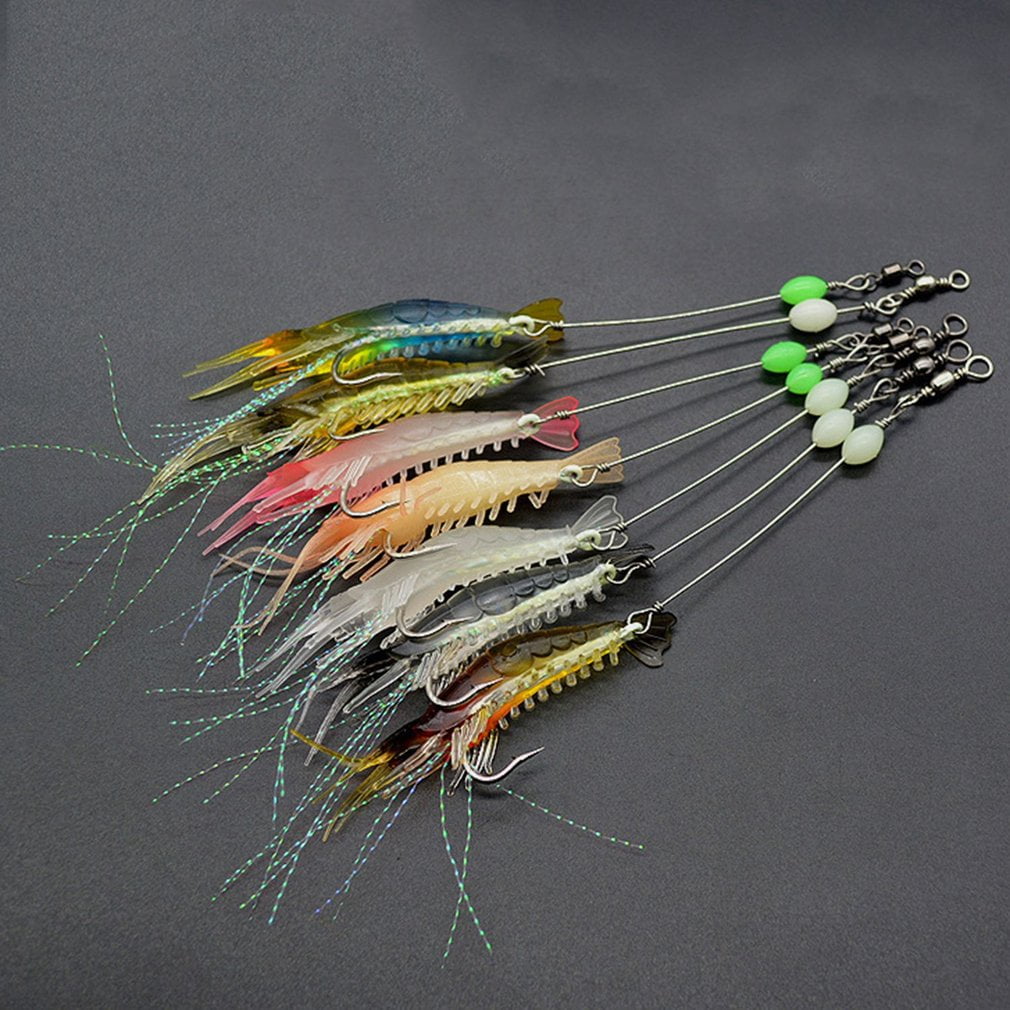 8cm 5g Fish Baits With Bead Portable Soft Shrimp Fishing Lures