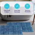 thumbnail image 3 of BNM Non-Slip Washable Bath Rug Set, 20" x 30", 24" x 36", Sapphire, 3 of 8
