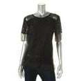 thumbnail image 2 of Finity Womens Sheer Lace Pullover Blouse, Black, 8, 2 of 3