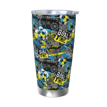 

Matuu Goal Time for 20oz Durable Thermal Cups Keep Drinks Cold and Hot Insulated Car Mug with Lid-Without Straw