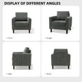 thumbnail image 6 of Comfy Velvet Fabric Club Chairs Set of 2 Upholstered Accent Armchairs Lounge Sofa Removable Backrest Wood Legs Home Living Room Grey, 6 of 7