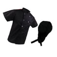 thumbnail image 1 of Chaqueta para hombre, uniforme de catering, de manga corta con bolsillo para bolígrafo y bolsillo para bolígrafo, conjunto de gorro de Zulema Chaqueta de chef para hombre, 1 of 8