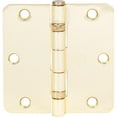 thumbnail image 2 of Stone Harbor Hardware 3-1/2" Ball-Bearing Door Hinges, 1/4" Radius Corner, Polished Brass, 2-Pack, 2 of 4