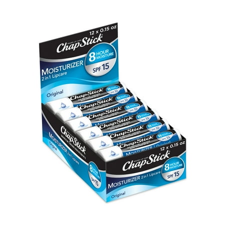 ChapStick Moisturizer Original Lip Balm Tube - 0.15 Oz pack of 8 