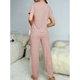 thumbnail image 3 of Eternatastic Women's 2 Piece Pajama Sets Soft Short Sleeve Sleepwear Pajamas Ladies Lounge Sets, 3 of 7